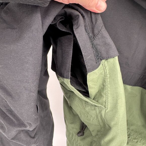 Timberland Weathergear Ski Jacket Mens Medium Green Black Nylon Hood Pockets - Picture 12 of 12